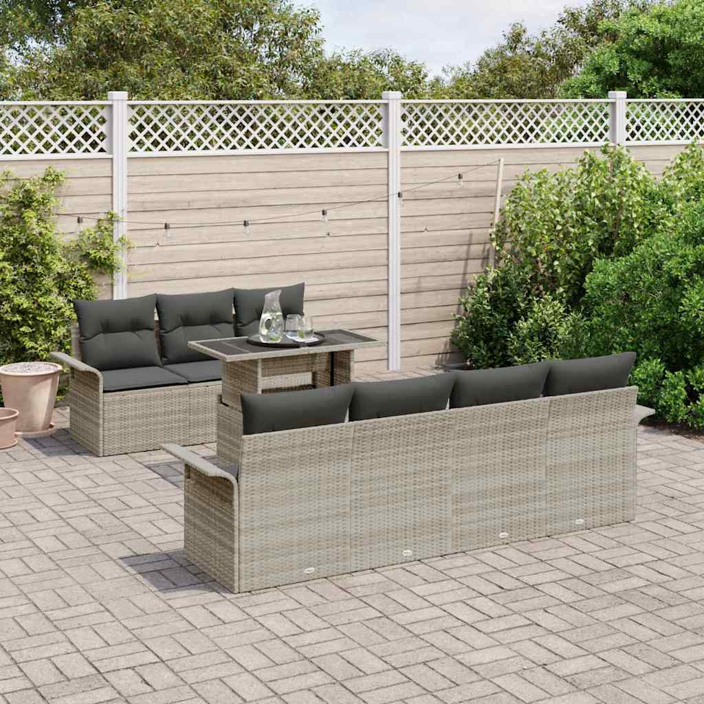 Tuin Sofa Set Met Kussen Met Opslag 8 Pcs Poly Riet