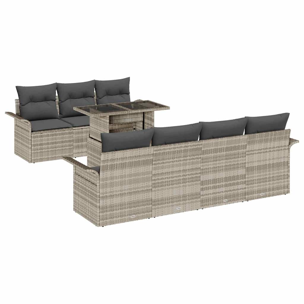 Tuin Sofa Set Met Kussen Met Opslag 8 Pcs Poly Riet