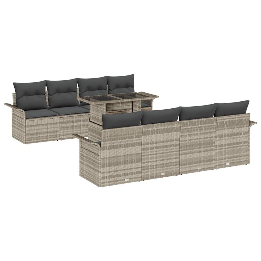 Tuin Sofa Set Met Kussen Met Opslag 9 Pcs Poly Riet