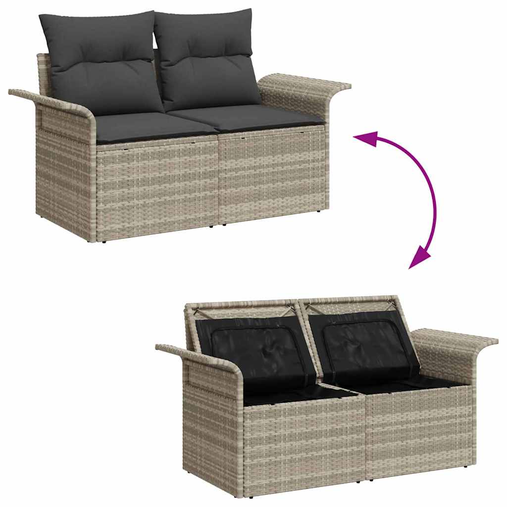 Tuin Sofa Set Met Kussen Met Opslag 9 Pcs Poly Riet