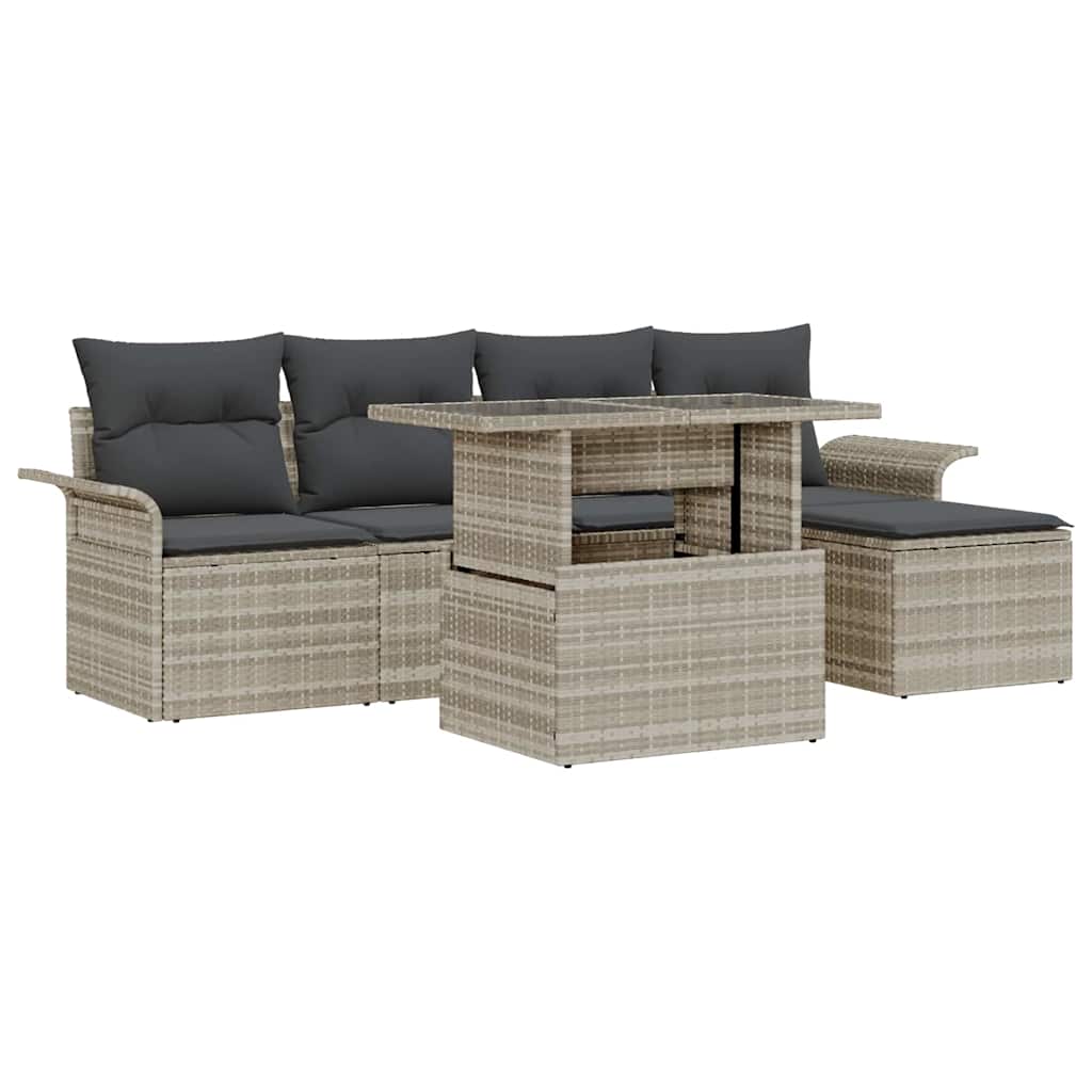 Tuin Sofa Set Met Kussen Met Opslag 6 Pcs Poly Riet