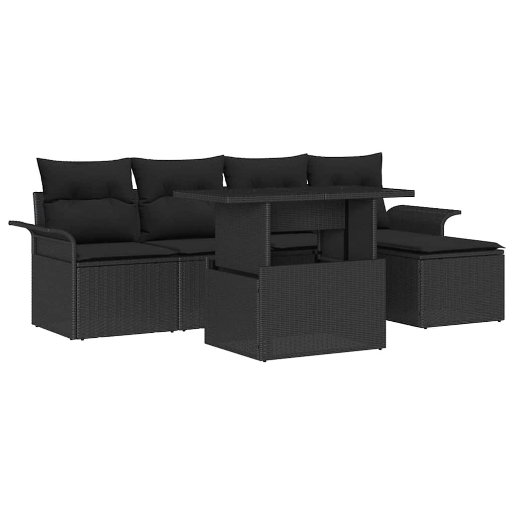 Tuin Sofa Set Met Kussen Met Opslag 6 Pcs Poly Riet