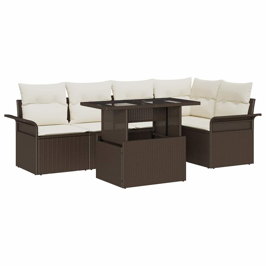 Tuin Sofa Set Met Kussen Met Opslag 6 Pcs Poly Riet