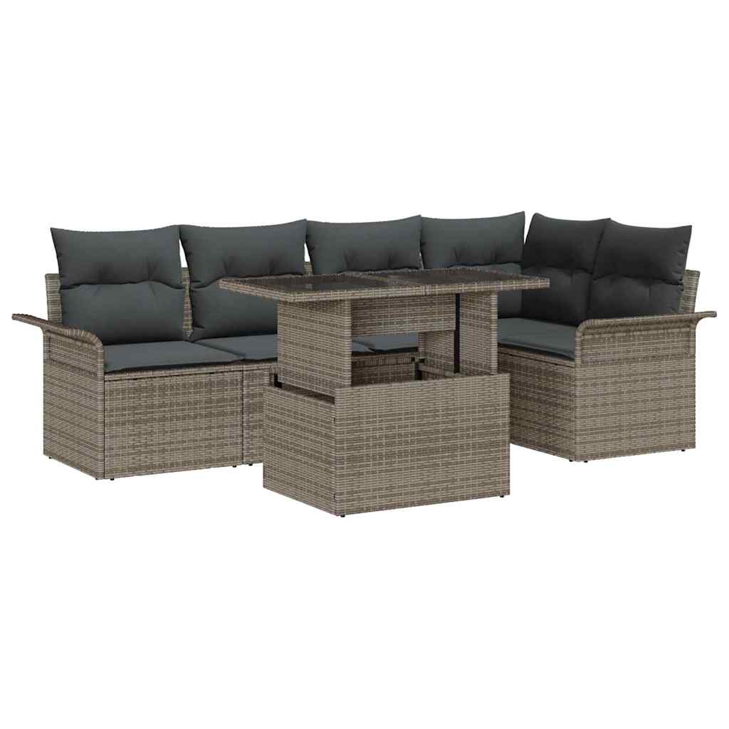Tuin Sofa Set Met Kussen Met Opslag 6 Pcs Poly Riet