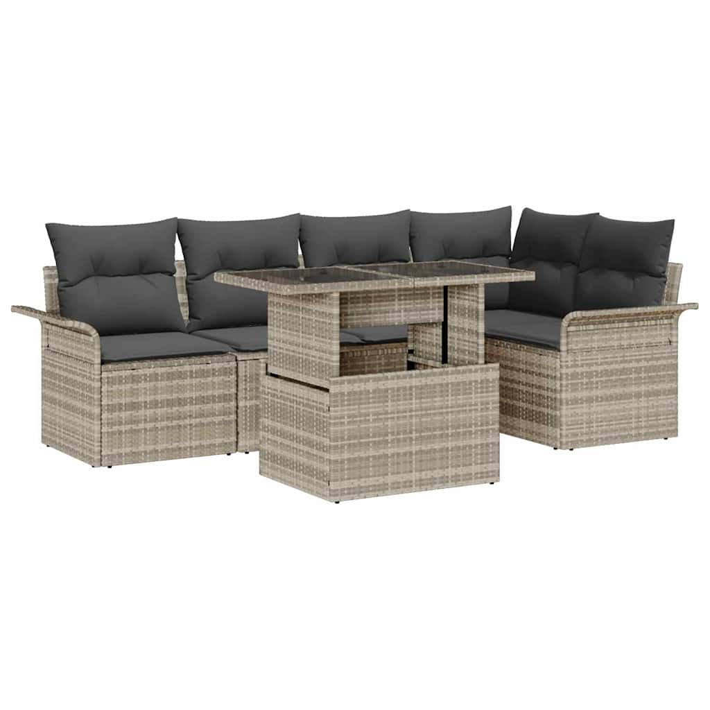 Tuin Sofa Set Met Kussen Met Opslag 6 Pcs Poly Riet