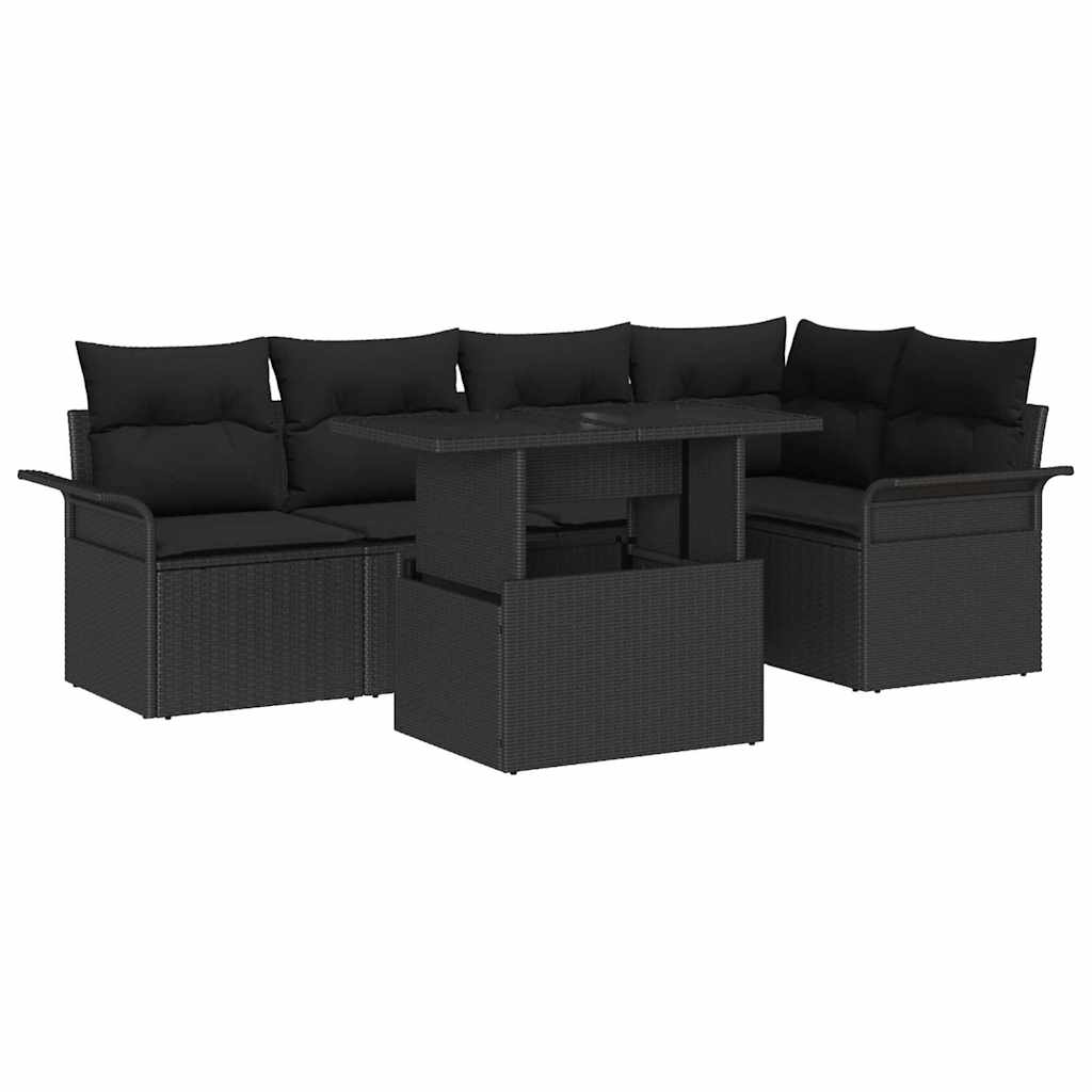 Tuin Sofa Set Met Kussen Met Opslag 6 Pcs Poly Riet