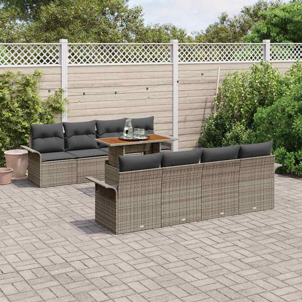 Tuin Sofa Set Met Opslag 9 Pcs Poly Riet