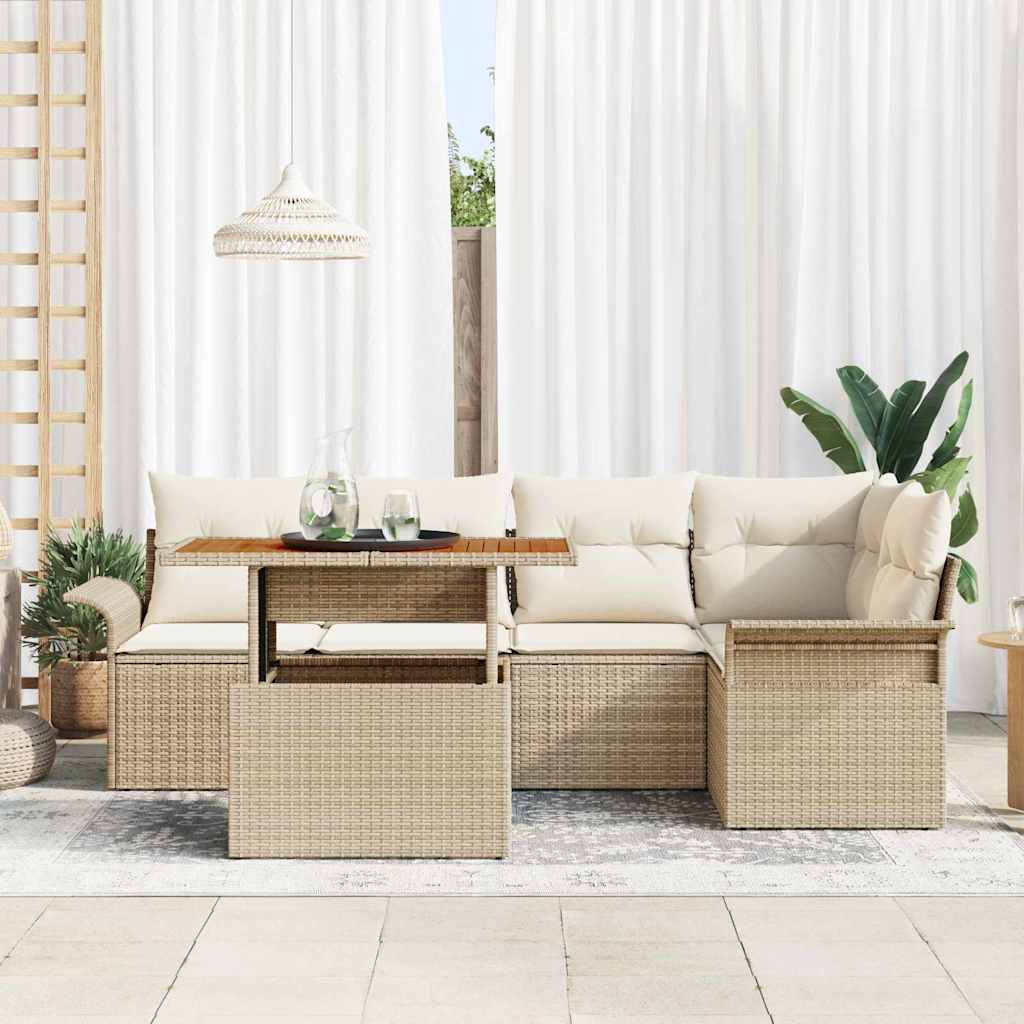 Tuin Sofa Set Met Opslag 6 Pcs Poly Riet