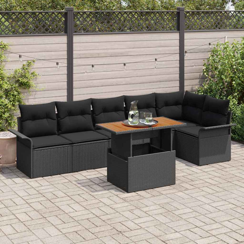 Tuin Sofa Set Met Opslag 7 Pcs Poly Riet