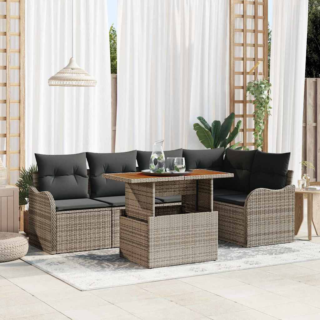 Tuin Sofa Set Met Opslag 6 Pcs Poly Riet