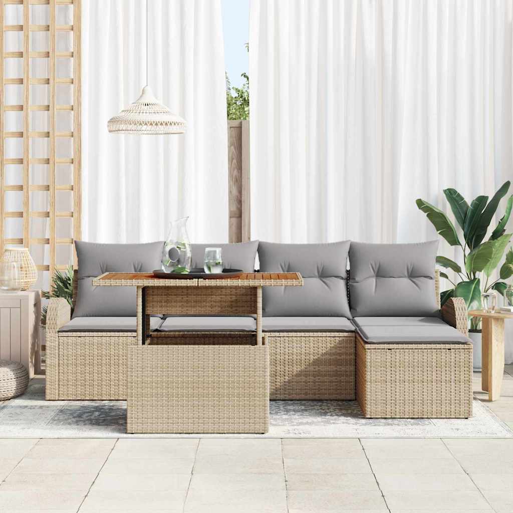 Tuin Sofa Set Met Opslag 6 Pcs Poly Riet