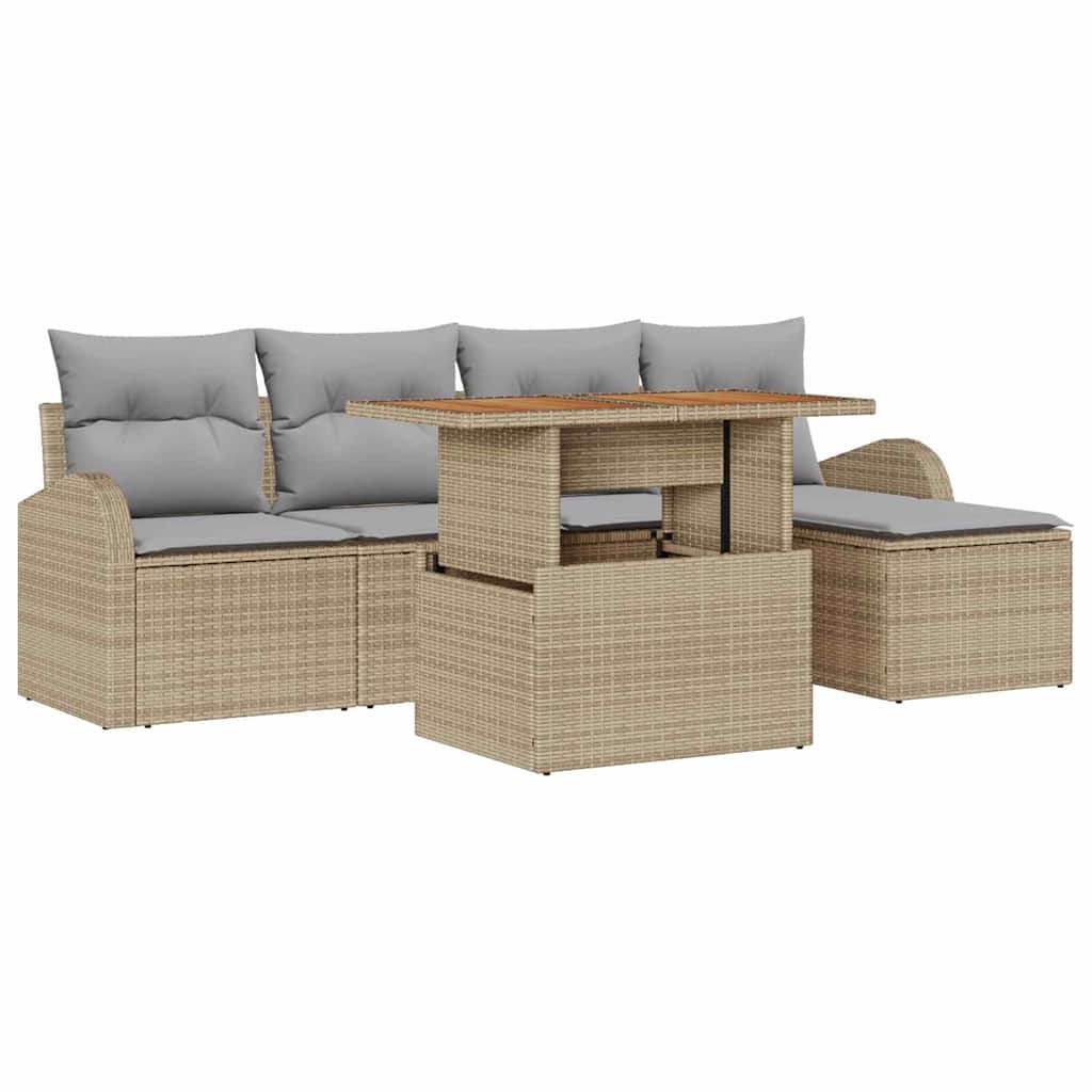 Tuin Sofa Set Met Opslag 6 Pcs Poly Riet