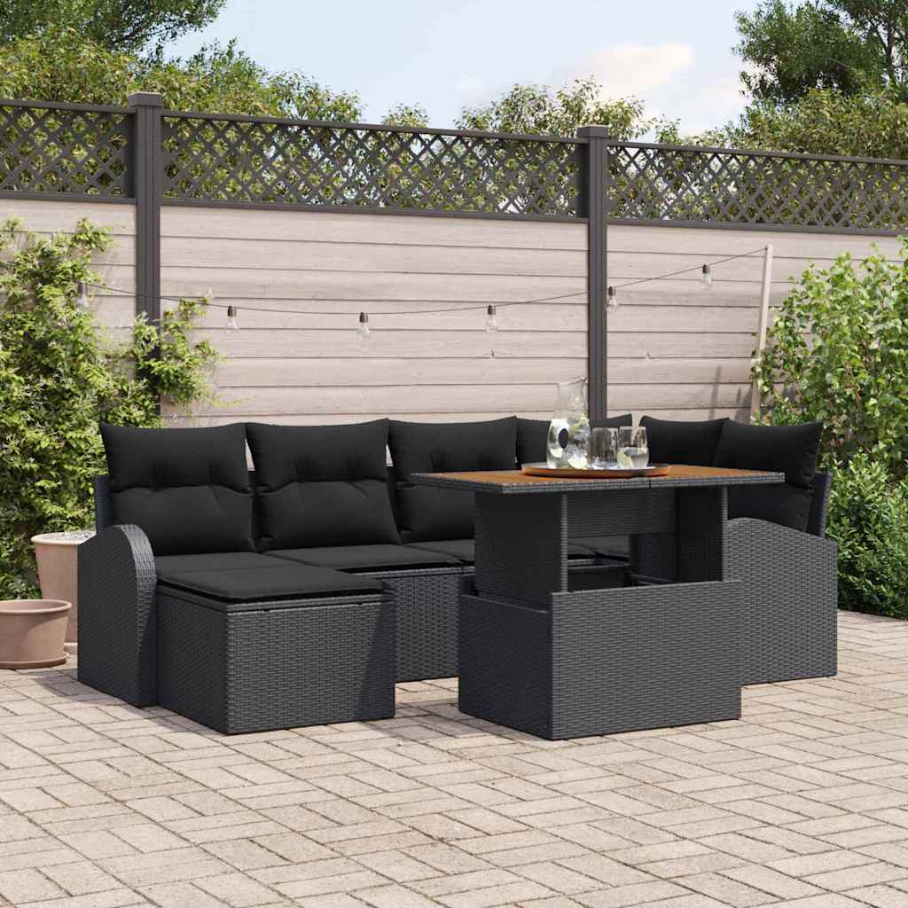 Tuin Sofa Set Met Opslag 7 Pcs Poly Riet