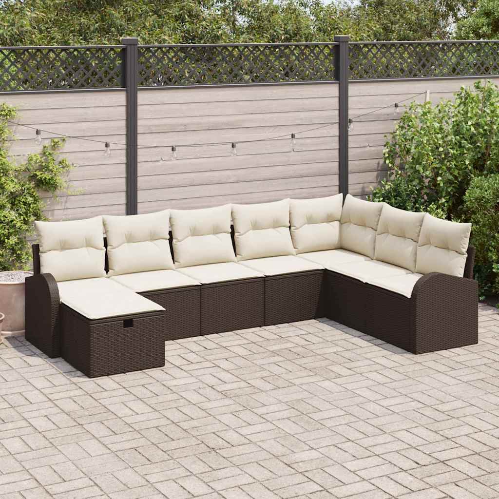 Tuin Sofa Set Met Kussen Met Opslag 9 Pcs Poly Riet