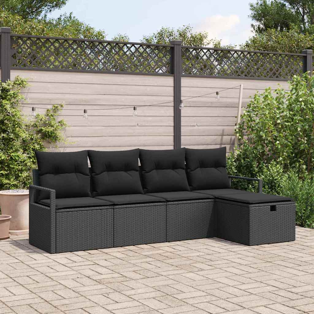 Tuin Sofa Set Met Kussen Met Opslag 6 Pcs Poly Riet