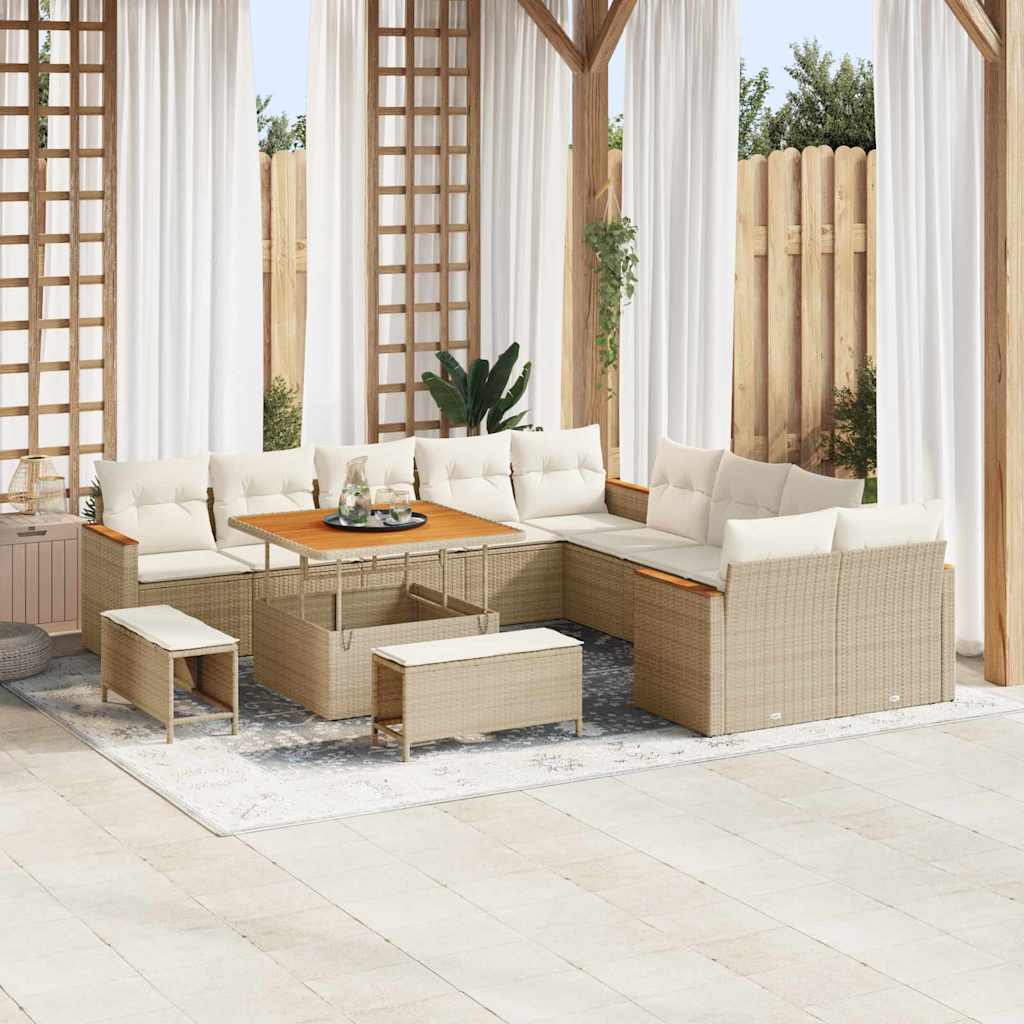 Tuin Sofa Set Met Kussen 13 Pcs Poly Riet
