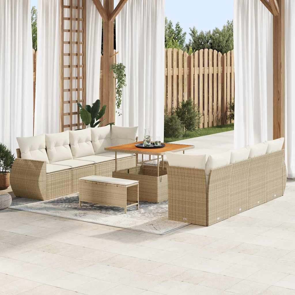 Tuin Sofa Set Met Opslag 11 Pcs Poly Riet