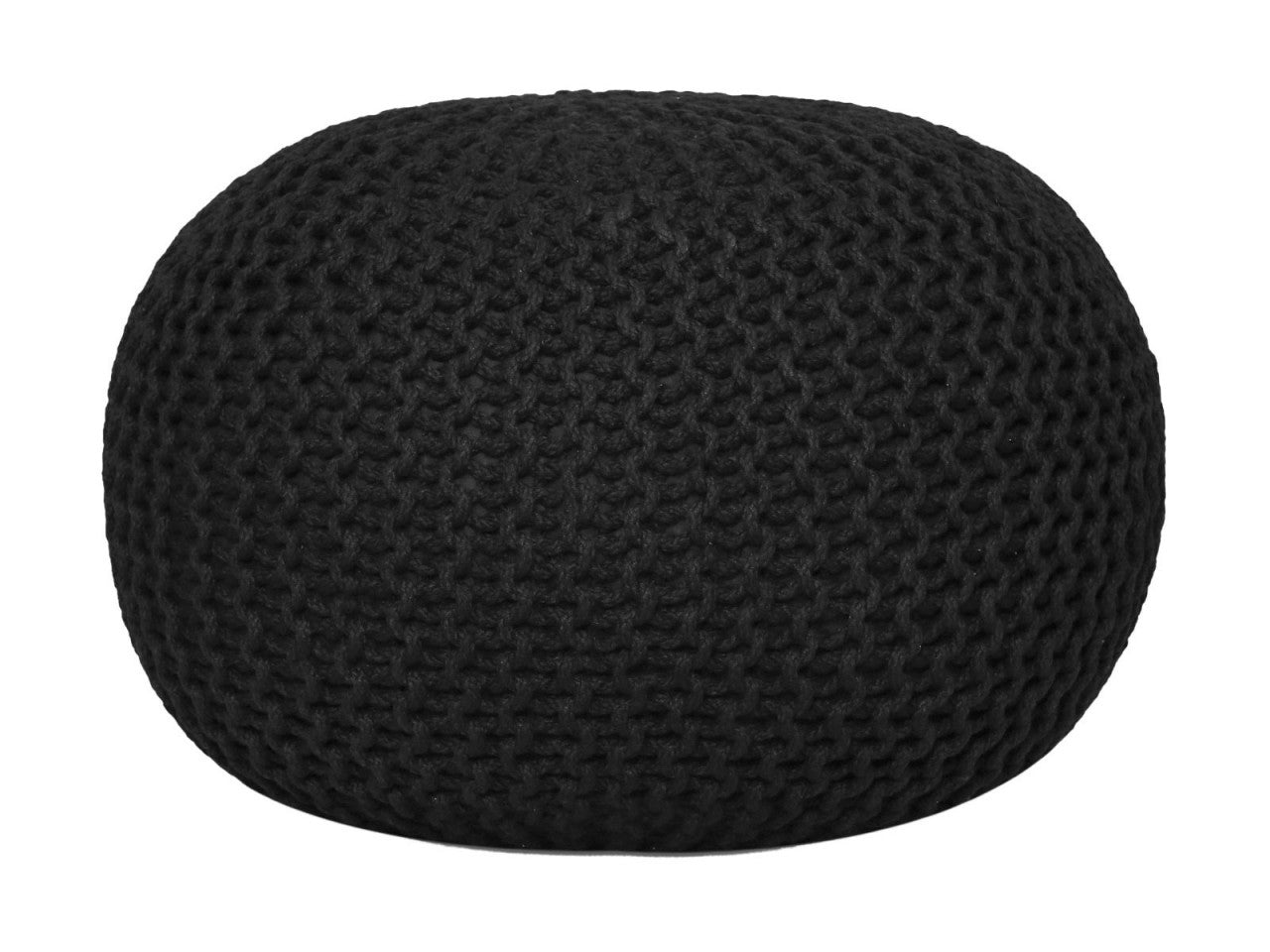 Mira pouf – knitted pouf made of recycled plastic in sparkling aqua