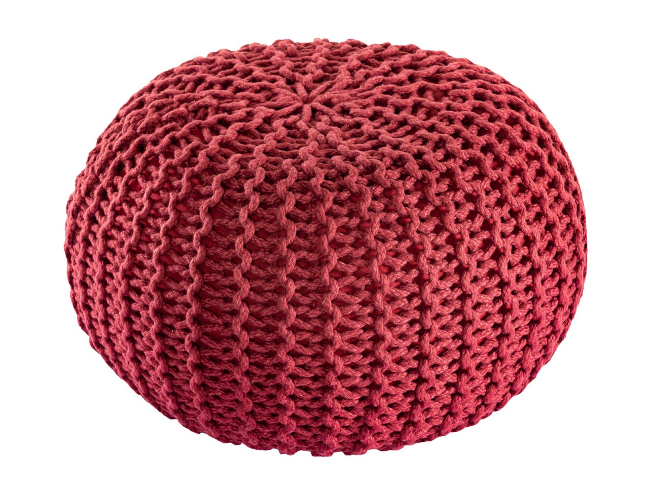 Premio pouf – robust pouf made of recycled plastic in ruby wine