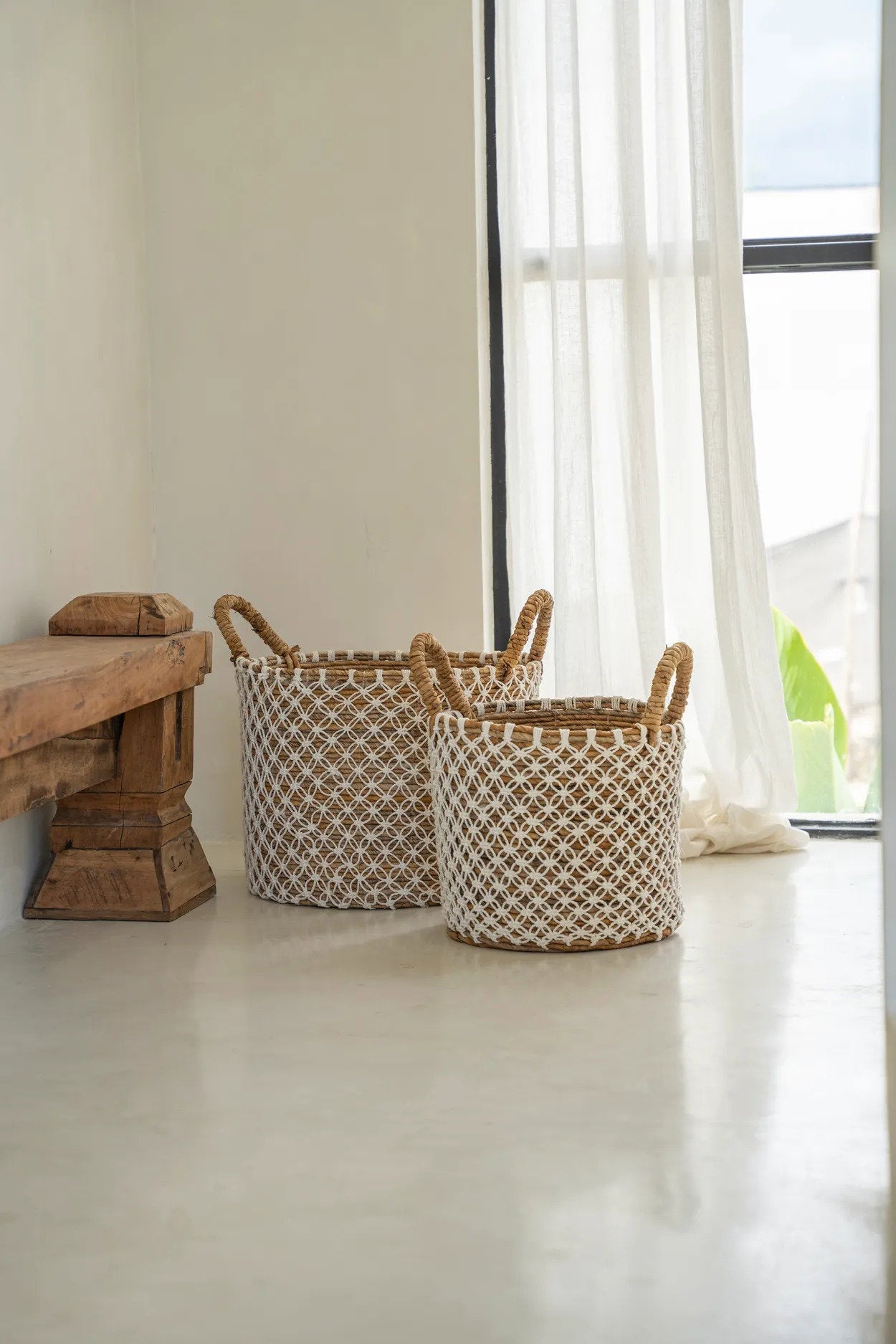The Cross Stitched Macrame Basket - Small