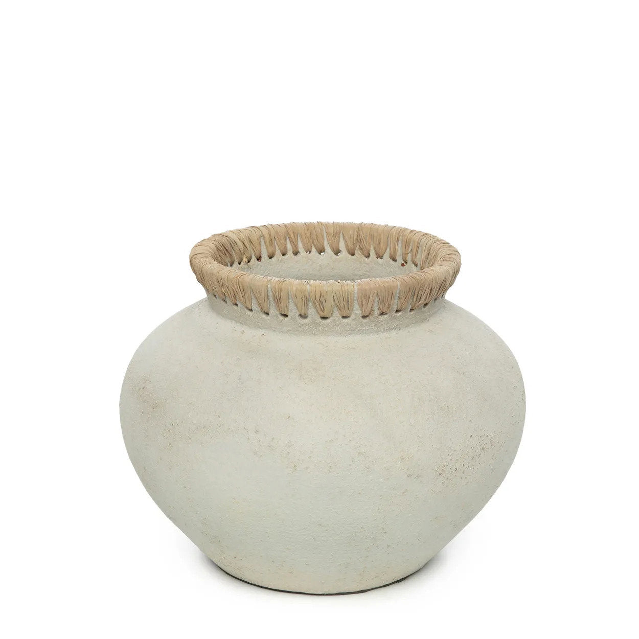 Vase Styly - terracotta with raffia in a natural shade