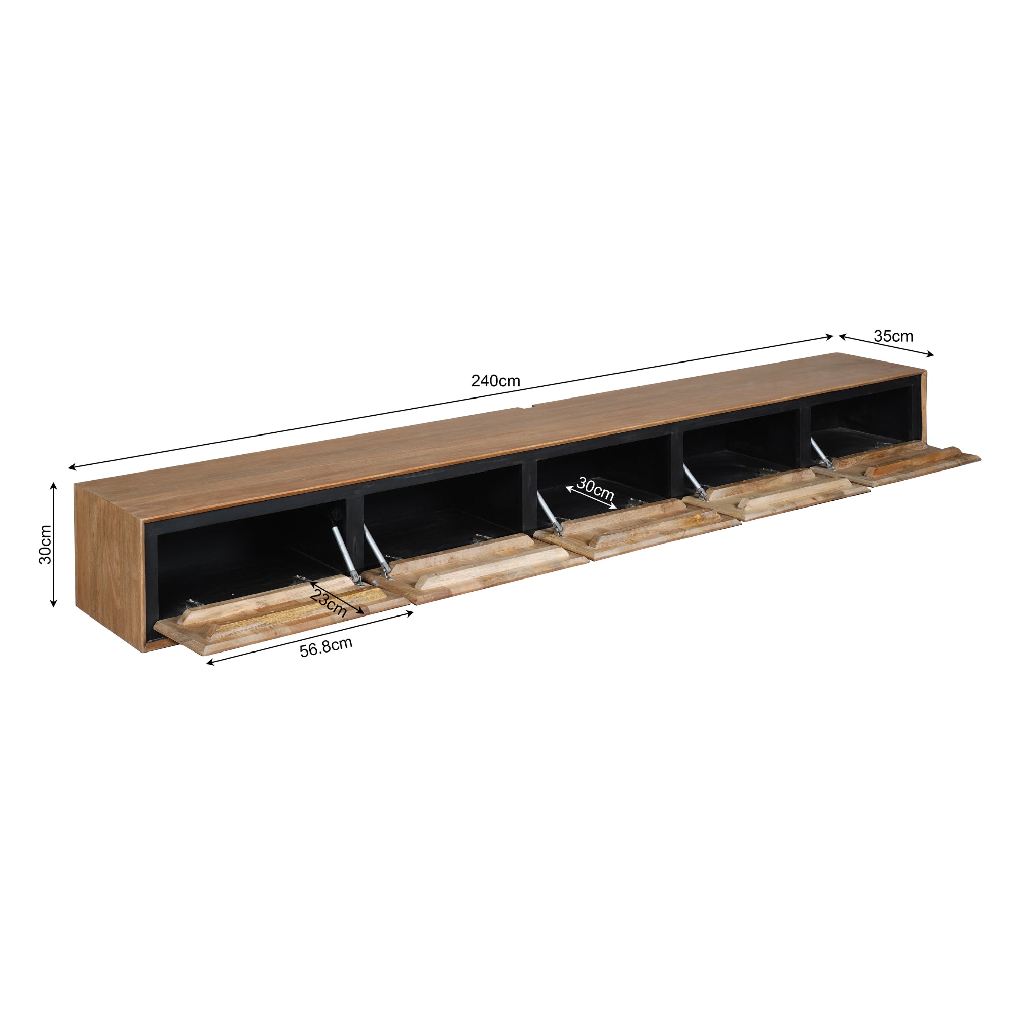 Zwevend tv-meubel RichWood | 280 cm