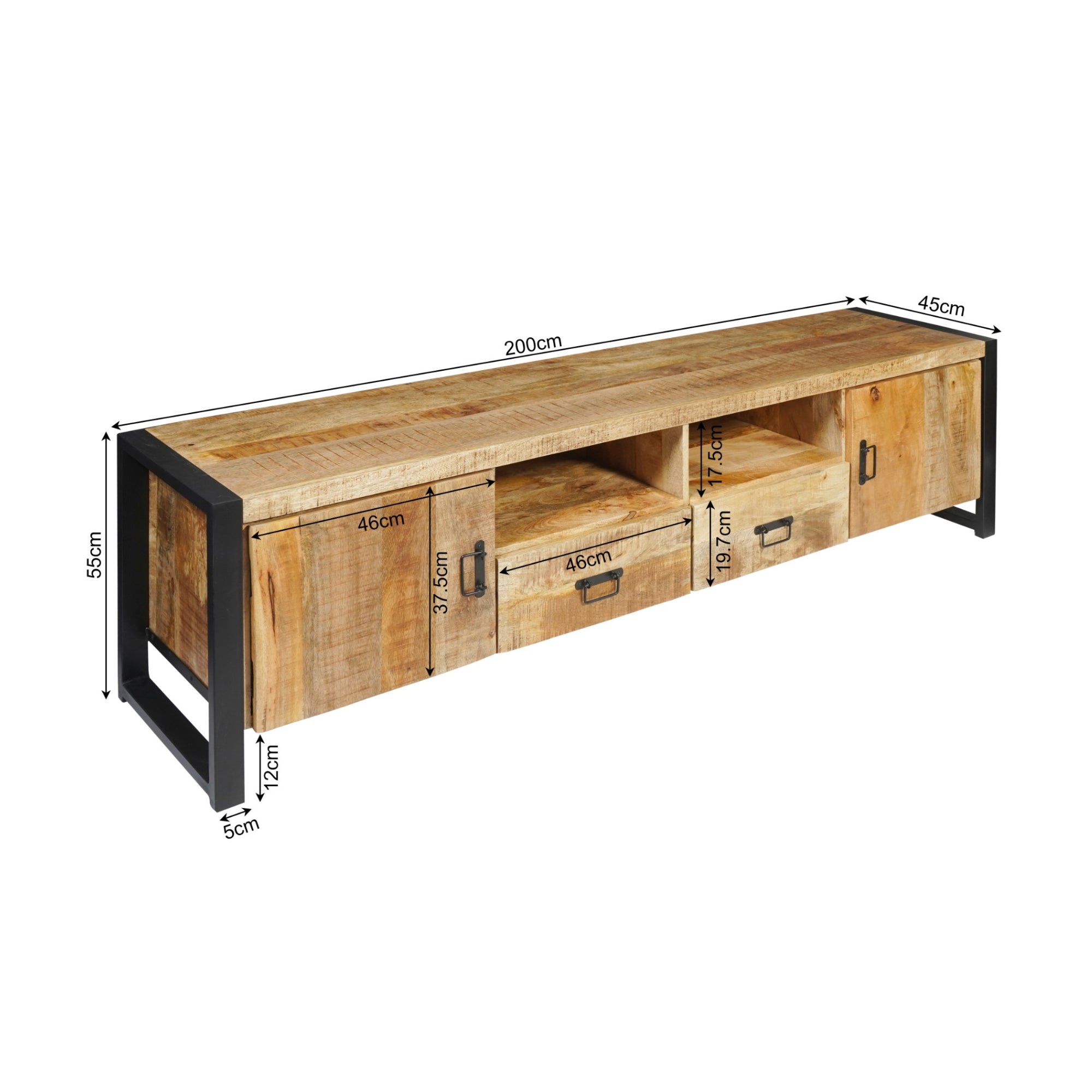 Tv-meubel Boaz 200 cm | Twee deuren en twee lades