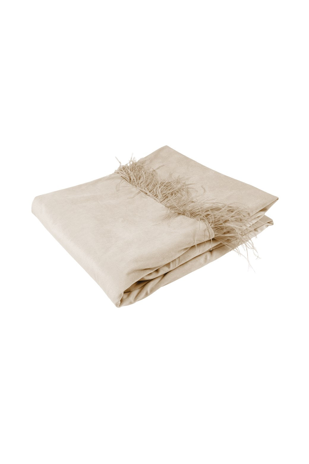 Palmira cushion and blanket set – 2-piece in champagne gold