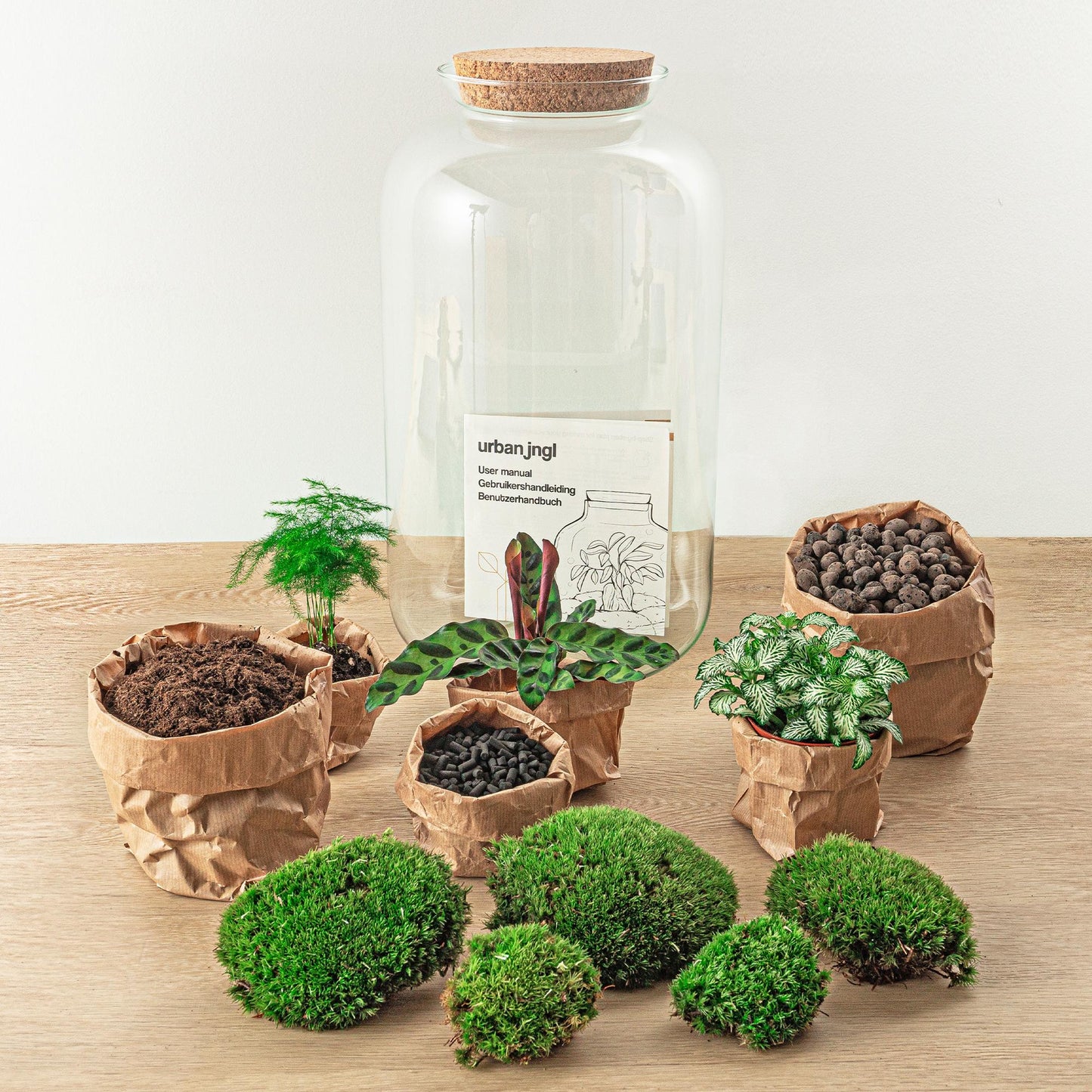 πΏπ οΈ DIY Terrarium Sven XL β Botanical β 43 cm β Complete with rake, shovel, tweezers & scissors