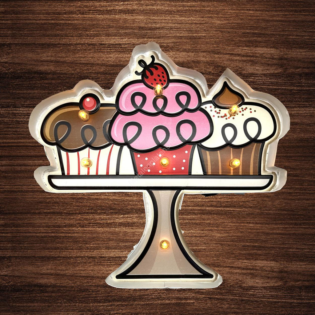 Metal Light Sign - Cupcake - LED Lighting 