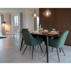 Harbo Eetkamerstoel - Stoel in groen fluweel (set van 2)