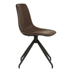 Monaco Eetkamerstoel met Draaifunctie - Stoel met draaifunctie in donkerbruin PU (set van 2)