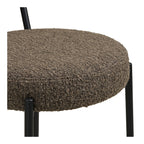 Barkruk Badalona – luxe bouclé in warme bruintint met zwarte poten