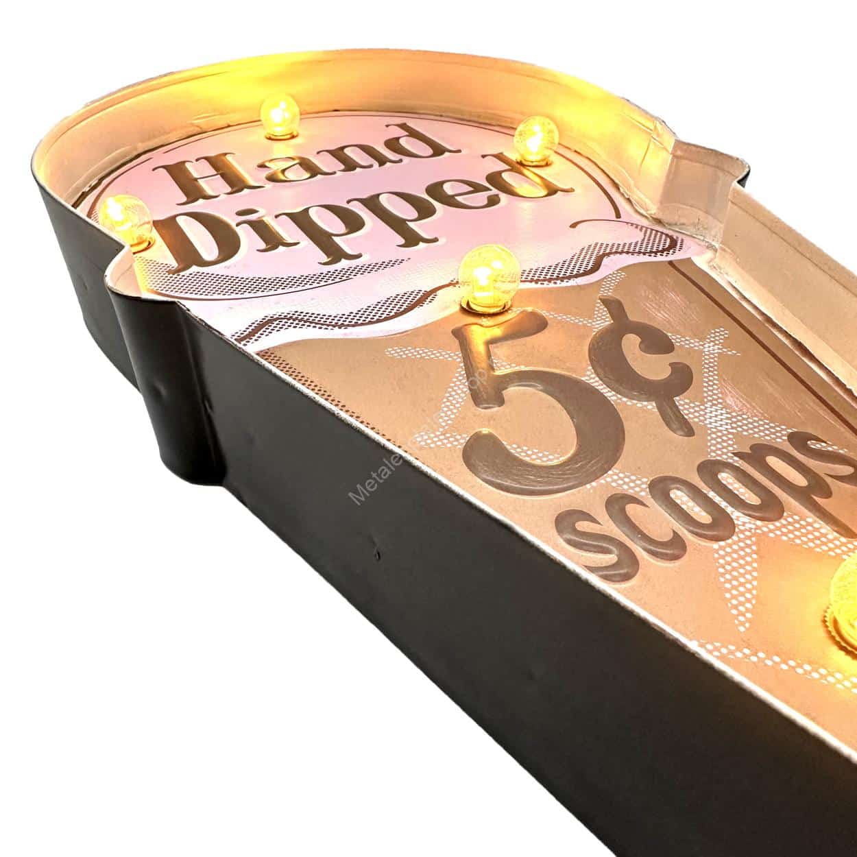 Metal Light Sign - Hand Dipped 5c Scoops - LED Lighting