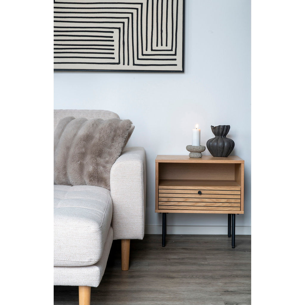 Galena Kussen - Kussen, kunstbont, beige 45x45 cm