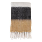 Plaid Sintra – acrylene plaid in zwart/wit/bruin 170x130 cm