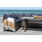 Plaid Sintra – acrylene plaid in zwart/wit/bruin 170x130 cm