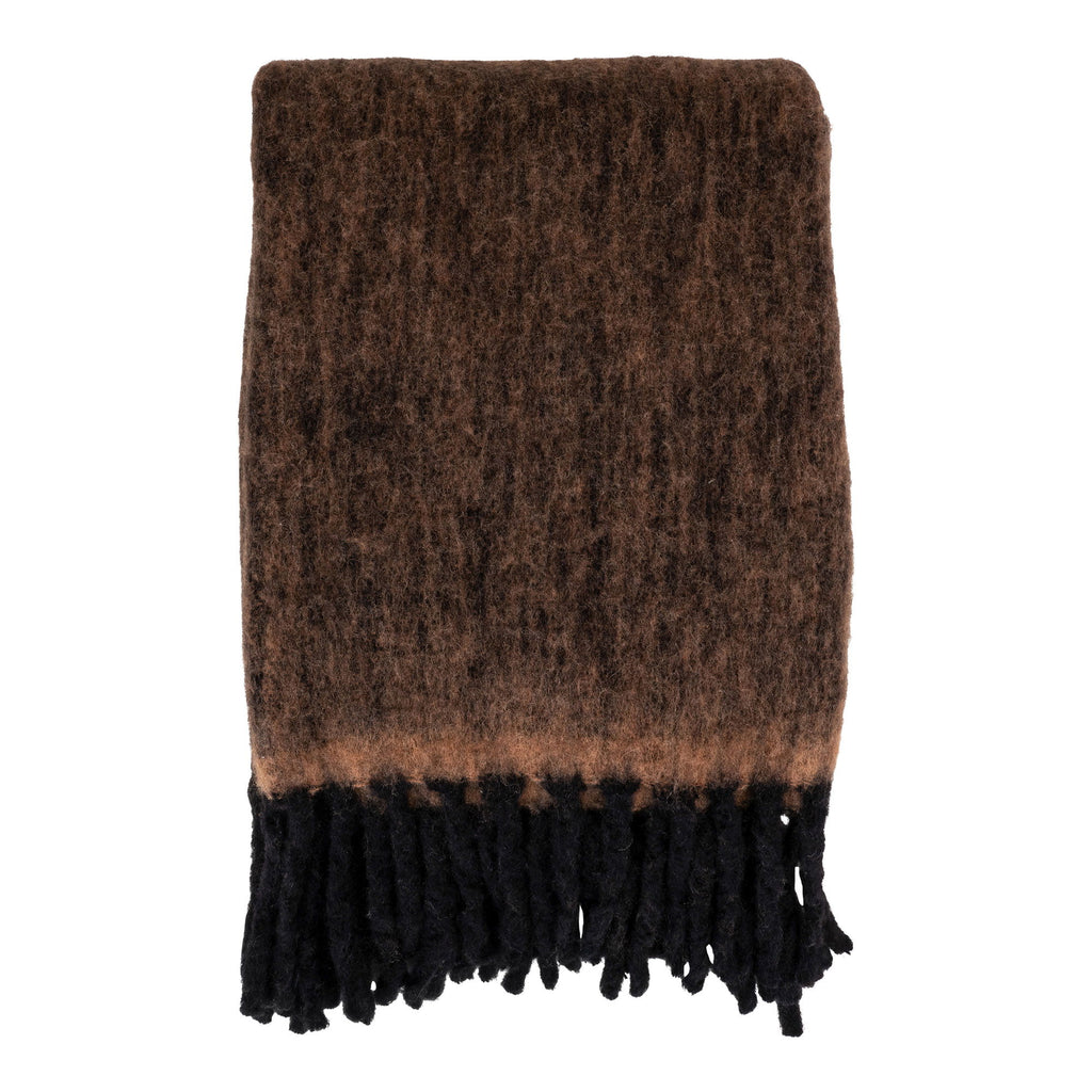 Plaid Carmel - wolmix in bruin, 130x170 cm