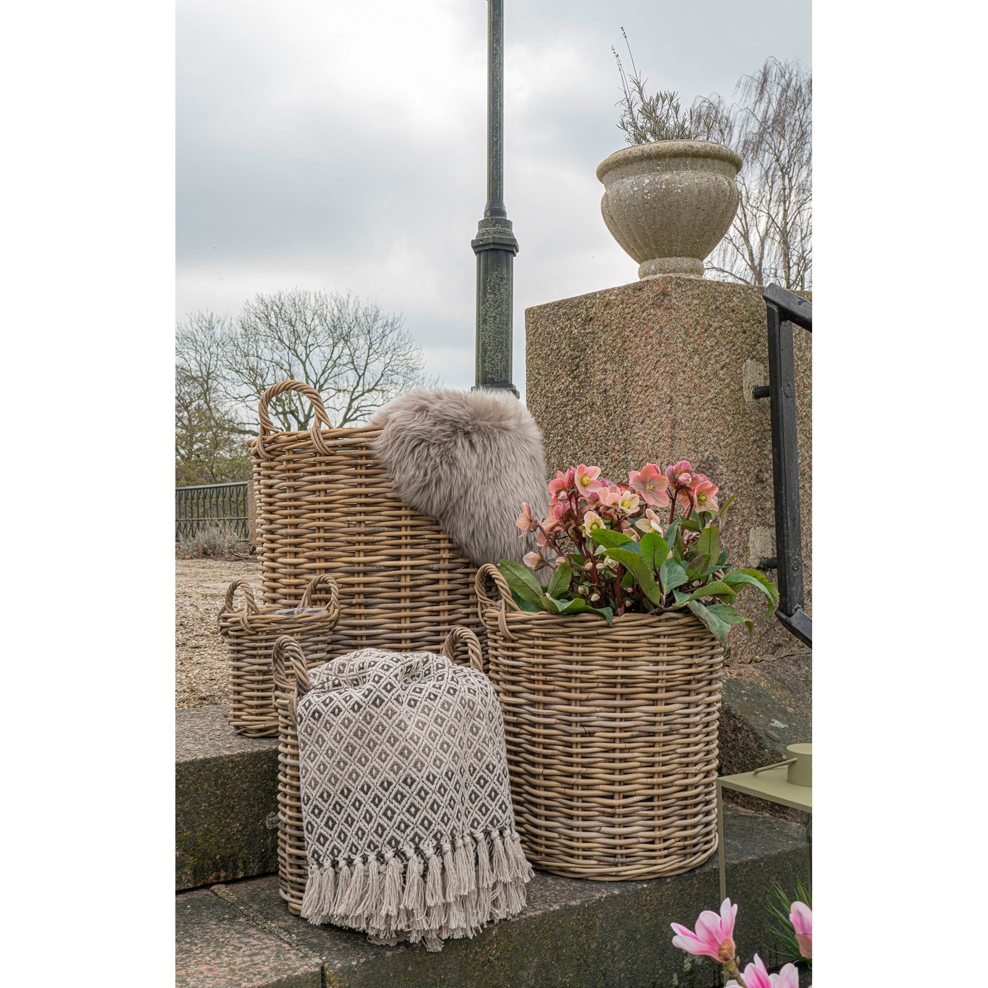 Plaid Alanya – 80% katoen in bruin/beige/wit, 130x180 cm