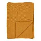 Plaid Santos – gerecycled katoen in oker met ruitjespatroon