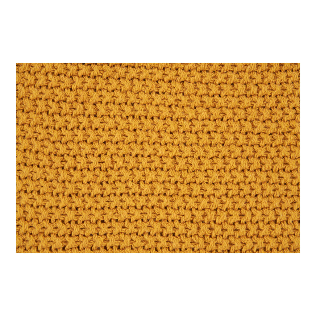 Plaid Santos – gerecycled katoen in oker met ruitjespatroon