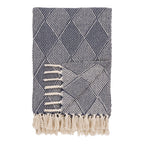 Plaid Izmir – katoen/polyester in blauw 130x180 cm