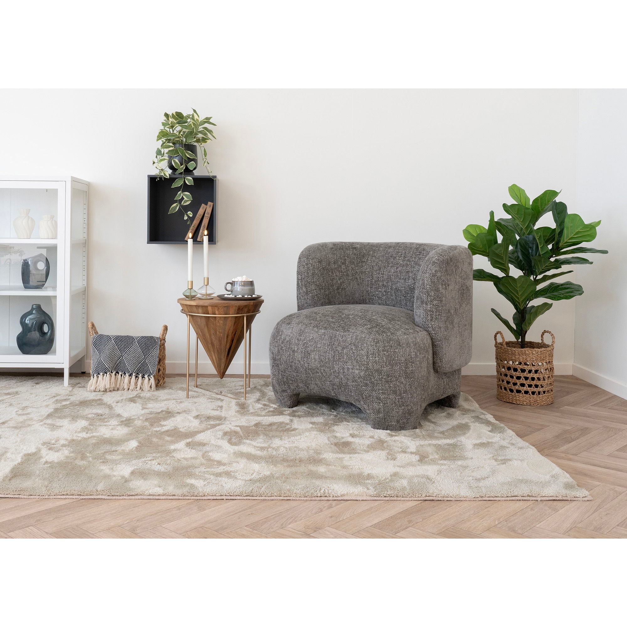 Plaid Izmir – katoen/polyester in blauw 130x180 cm