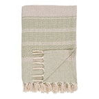 Plaid Manisa – elegante groene plaid van 80% katoen, 130x180 cm