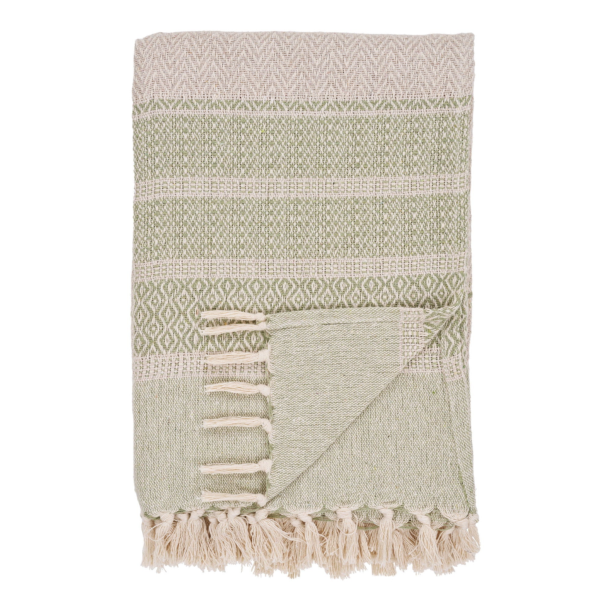 Plaid Manisa – elegante groene plaid van 80% katoen, 130x180 cm