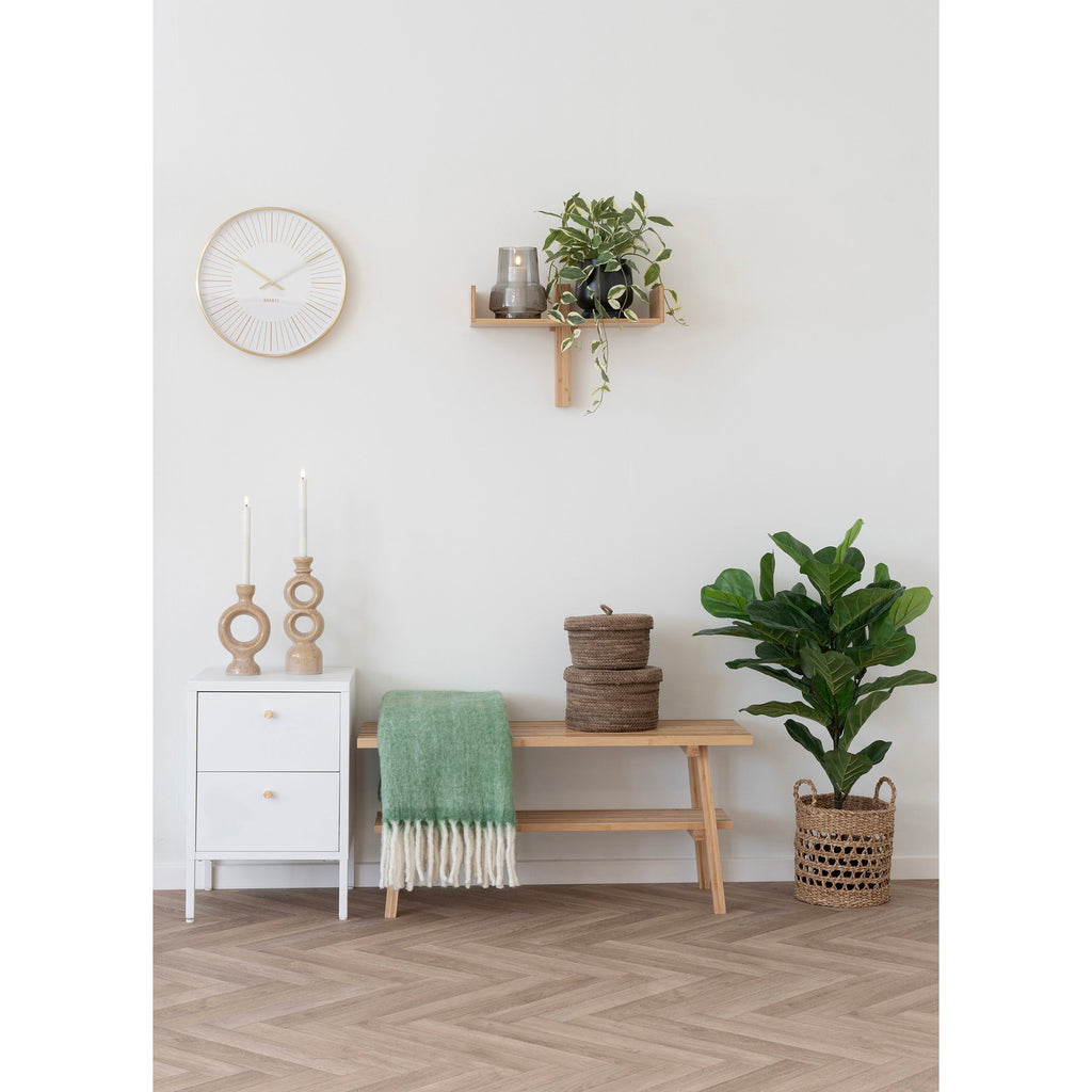 Plaid Carmel – wol-acryl nylon in zachtgroene ruitprint