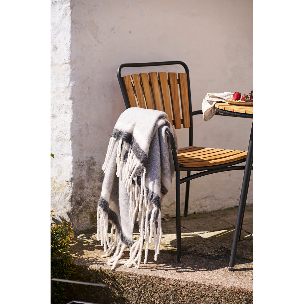 Plaid Carmel – elegant gemêleerde wolmix in grijs/wit