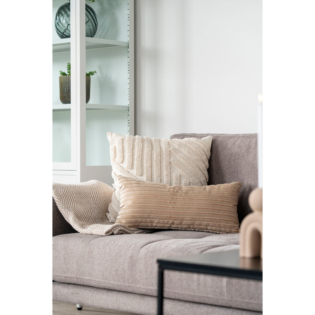 Plaid Cort – katoenen plaid in ivoor/beige, 130x160 cm