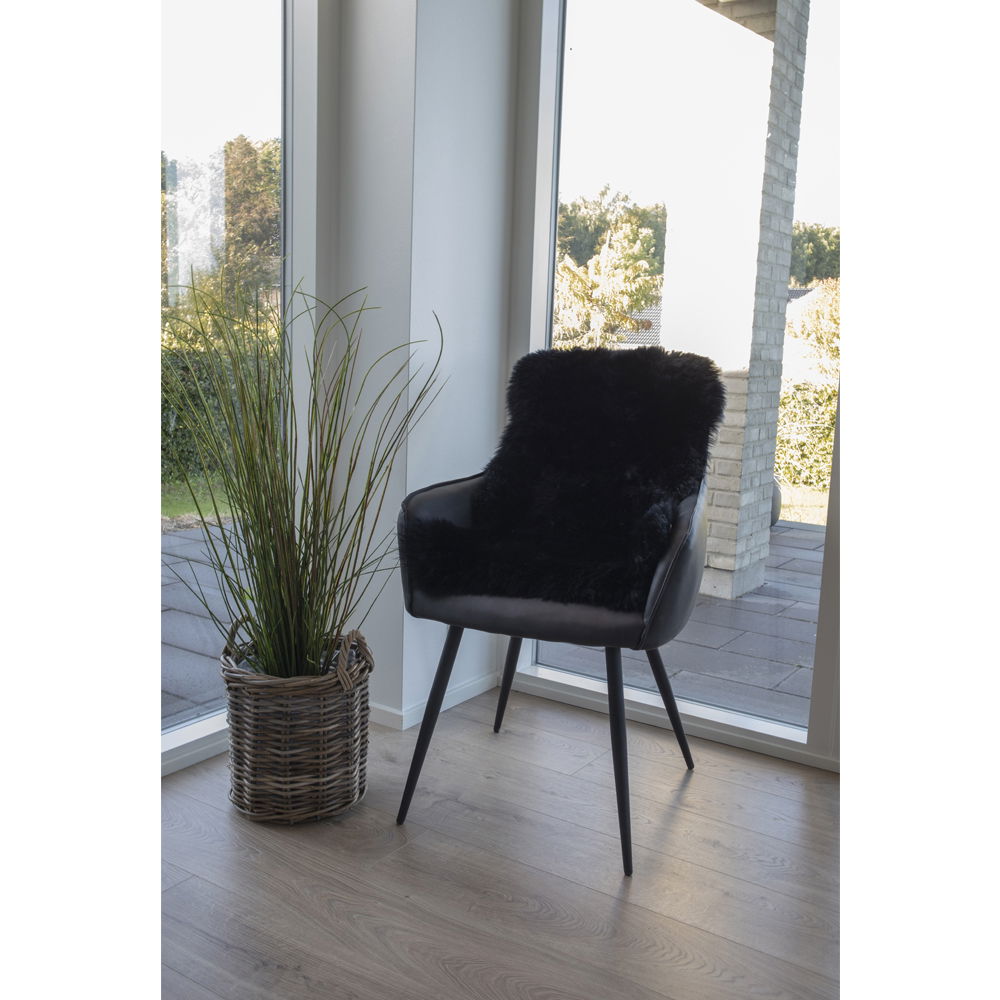 Cuir d'agneau - Cuir d'agneau en noir 50x85 cm