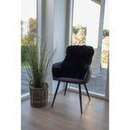 Cuir d'agneau - Cuir d'agneau en noir 50x85 cm